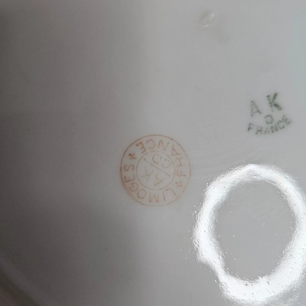 Antique Limoges France AK CD Courting Scene Gold Gilt Scalloped Rim Plates 8.5